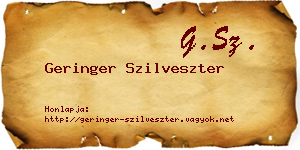 Geringer Szilveszter névjegykártya