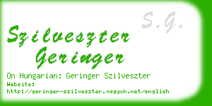 szilveszter geringer business card